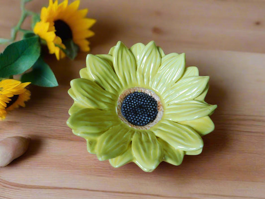 Sunflower Trinket, Soap Dish in ceramic