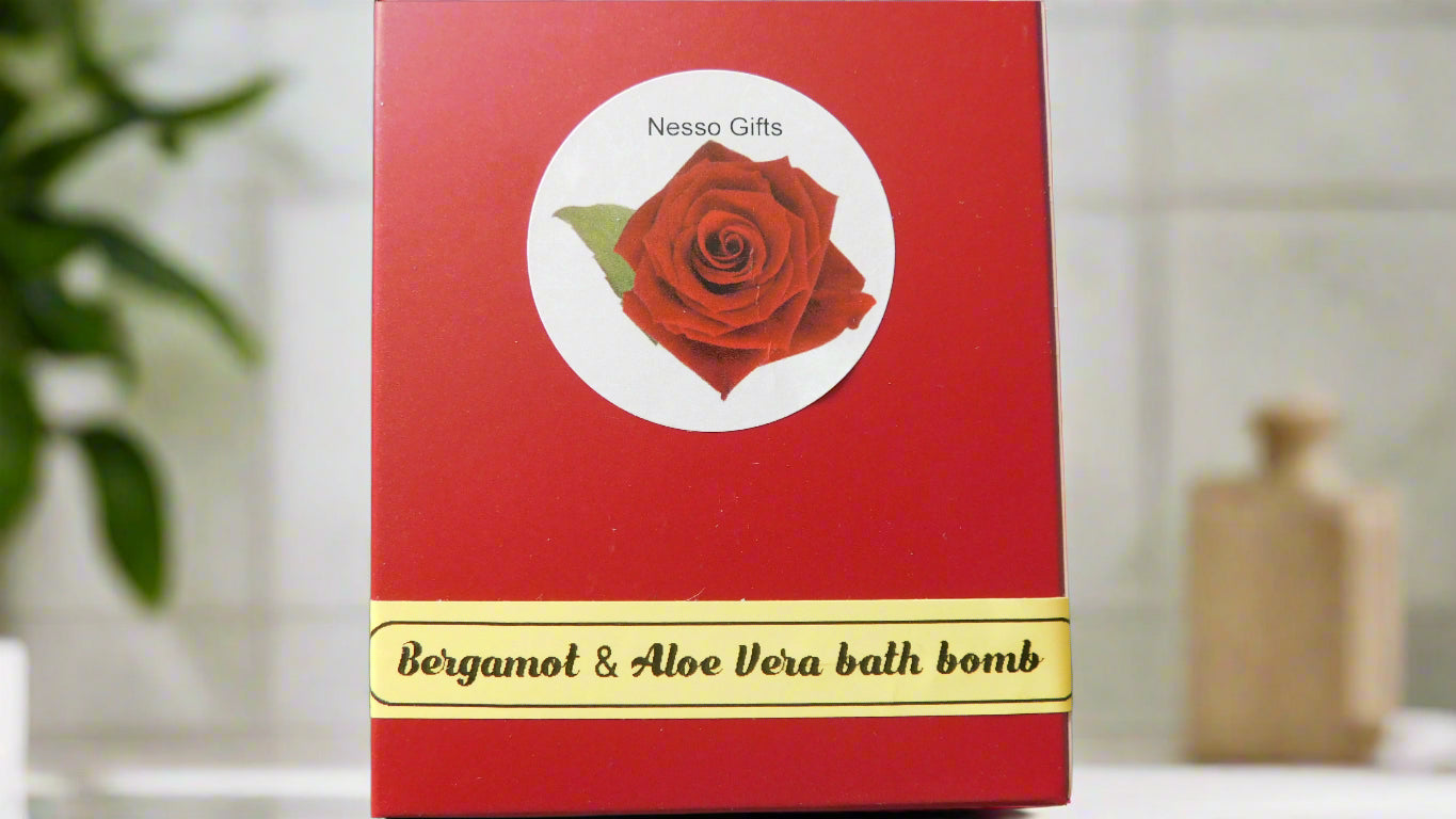 Bergamot and Aloe Vera Bath Bomb– Refreshing, Gentle & Vegan