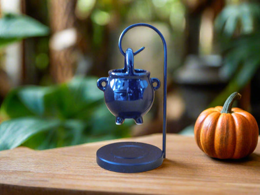 Hanging Ceramic Black Cauldron oil burner / wax burner